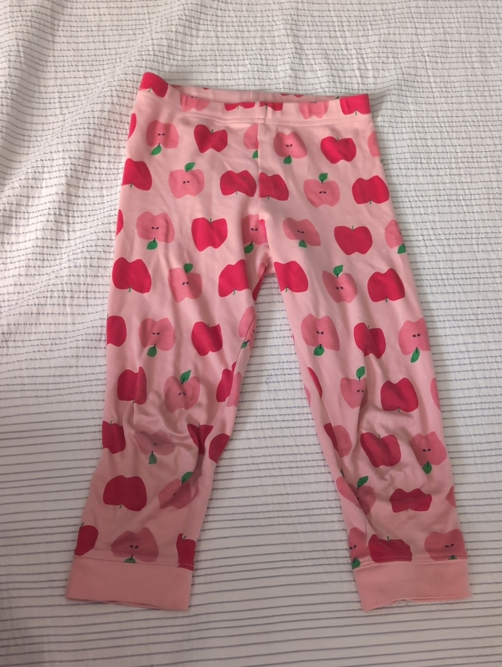 Primary Pink Apple-Patterned Pajama Bottoms